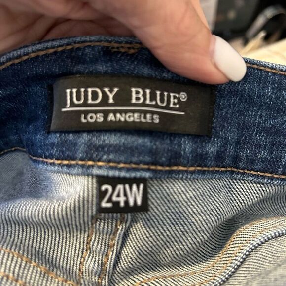 Judy Blue Jeans Redlands High Rise Distressed Size 24W plus boho festival - Picture 11 of 13